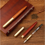 Retro Wooden Fountain Pen for Students & Office – Vintage Calligraphy Writing Gift for Practice and Daily Use