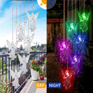 Outdoor Solar Wind Chime Lamp Hummingbird Butterfly Ball Garden Decoration