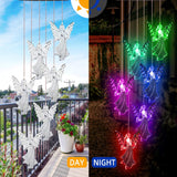 Outdoor Solar Wind Chime Lamp Hummingbird Butterfly Ball Garden Decoration