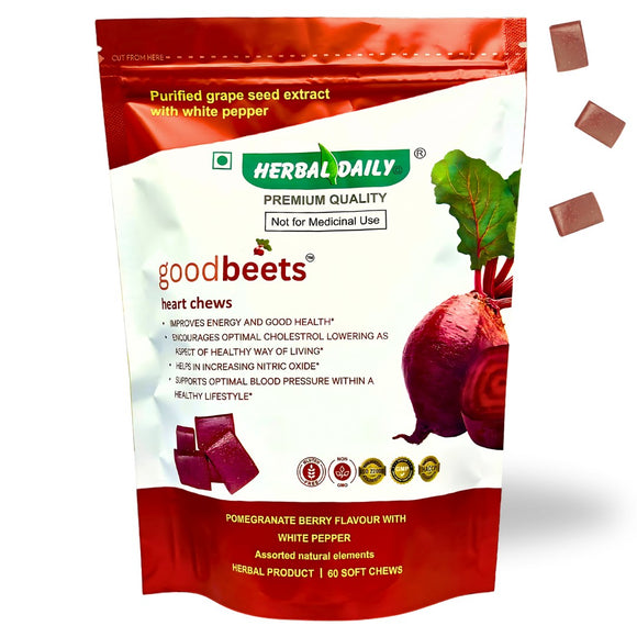 Goodbeets Heart Chews, Includes Grape Seed Extract and Beet Powder with White Pepper
