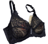 Post Mastectomy Embroidered Lace CD Transparent Bra, Suitable for Fake Breasts (Bra Only, Breast Forms are not Included)