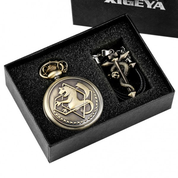 Vintage Fullmetal Alchemist Edward Elric Cosplay Pocket Watch Gray - 10