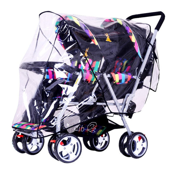 Double Stroller Raincoat Stroller Windproof Cover Accessories Double Stroller Rain Cover Universal Size Waterproof and Windproof