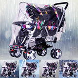 Double Stroller Raincoat Stroller Windproof Cover Accessories Double Stroller Rain Cover Universal Size Waterproof and Windproof