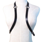 Men Women Black Faux Leather Brace Gothic Body Bondage Belt Adjustable Harness Strap Belts Fashion Cowboy Style