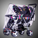 Double Stroller Raincoat Stroller Windproof Cover Accessories Double Stroller Rain Cover Universal Size Waterproof and Windproof