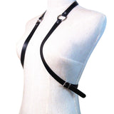 Men Women Black Faux Leather Brace Gothic Body Bondage Belt Adjustable Harness Strap Belts Fashion Cowboy Style